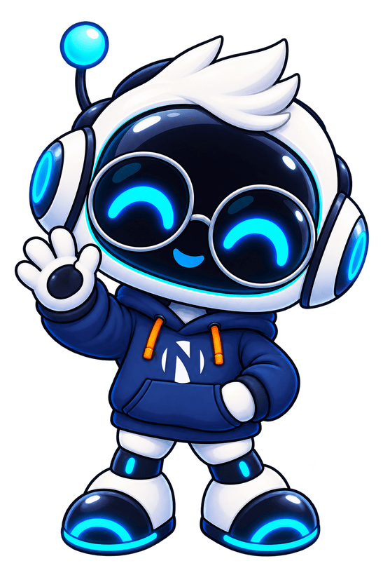 Marty, o mascote da Nerd Etcetera, acenando